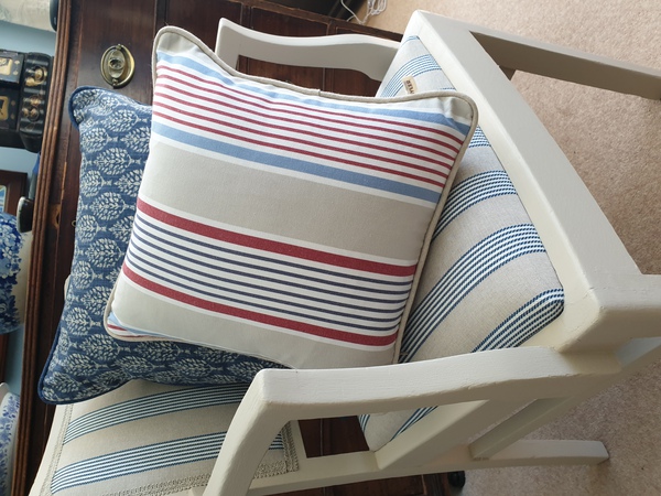 Stripe Linen Chair & Cushions